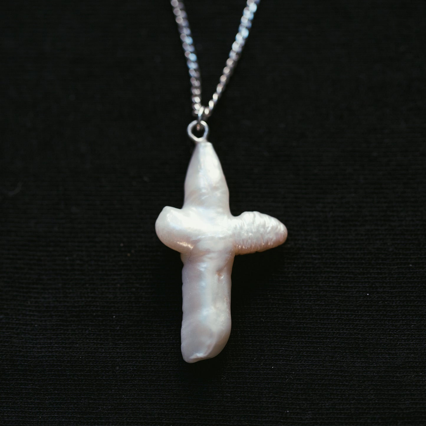 Baroque Pearl Cross Pendant