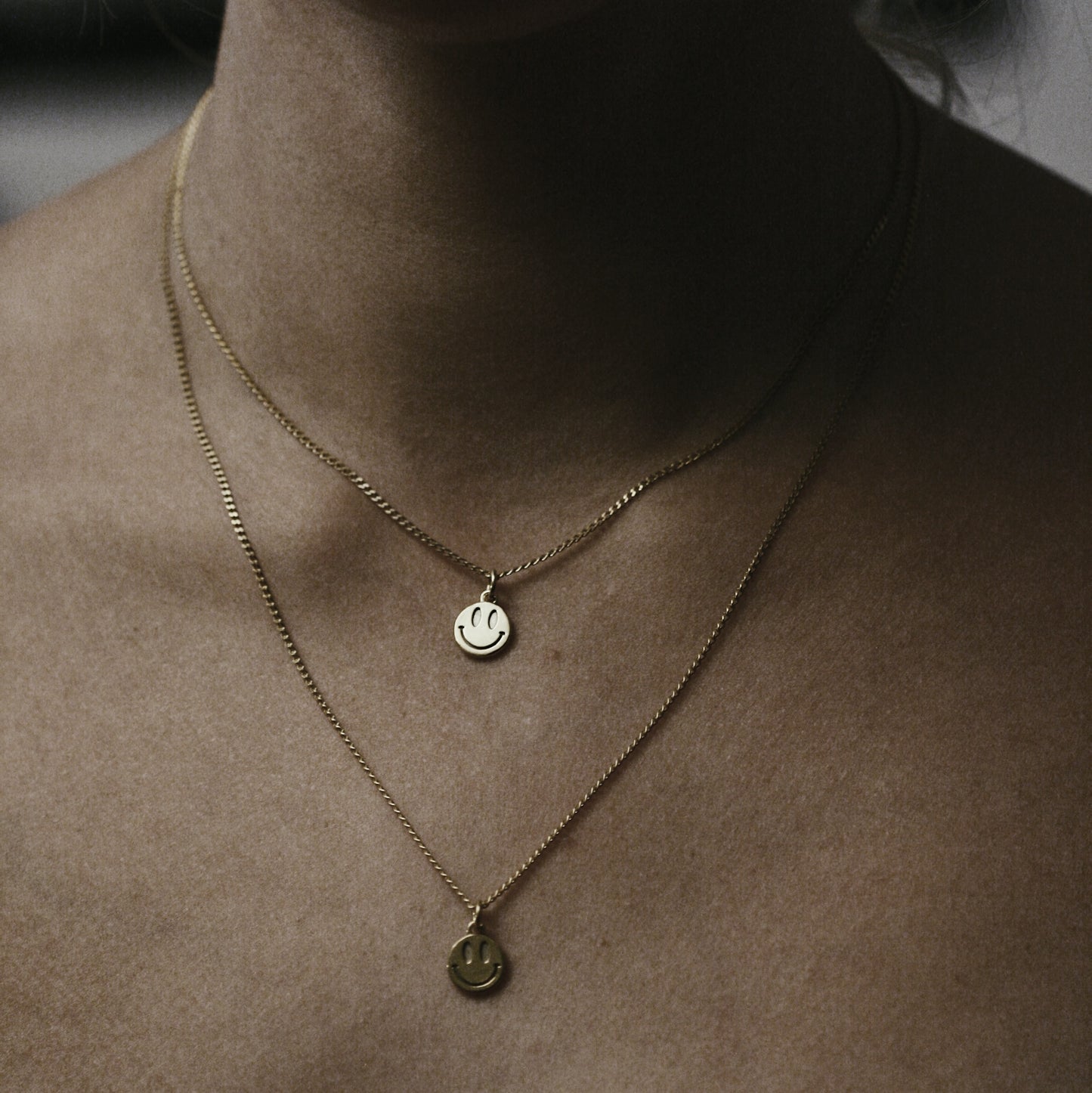 Gold Plated Mini Smiley Pendant