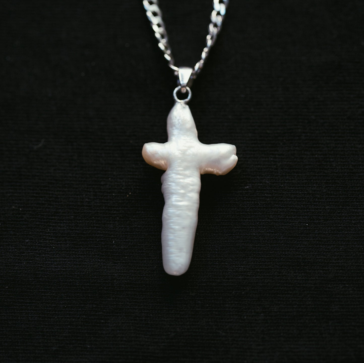Baroque Pearl Cross Pendant