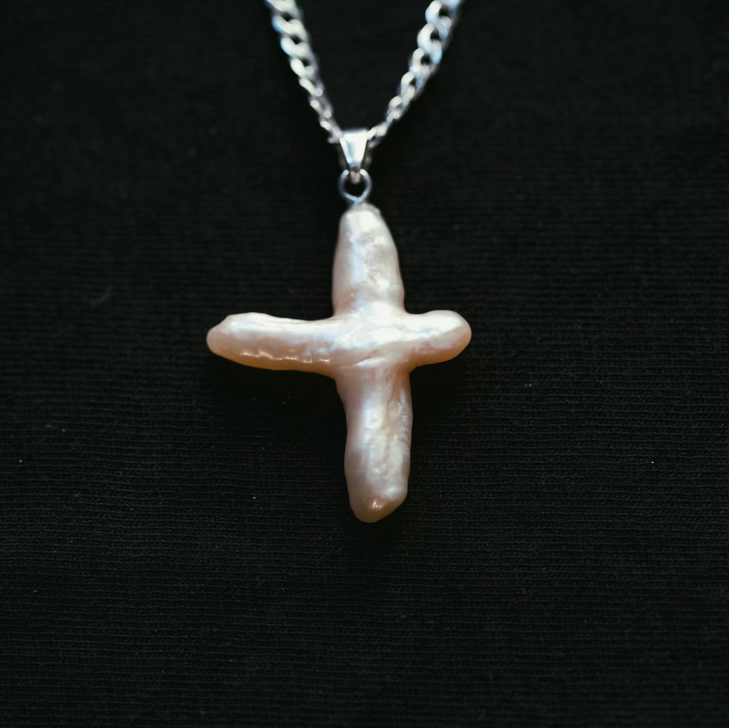 Baroque Pearl Cross Pendant
