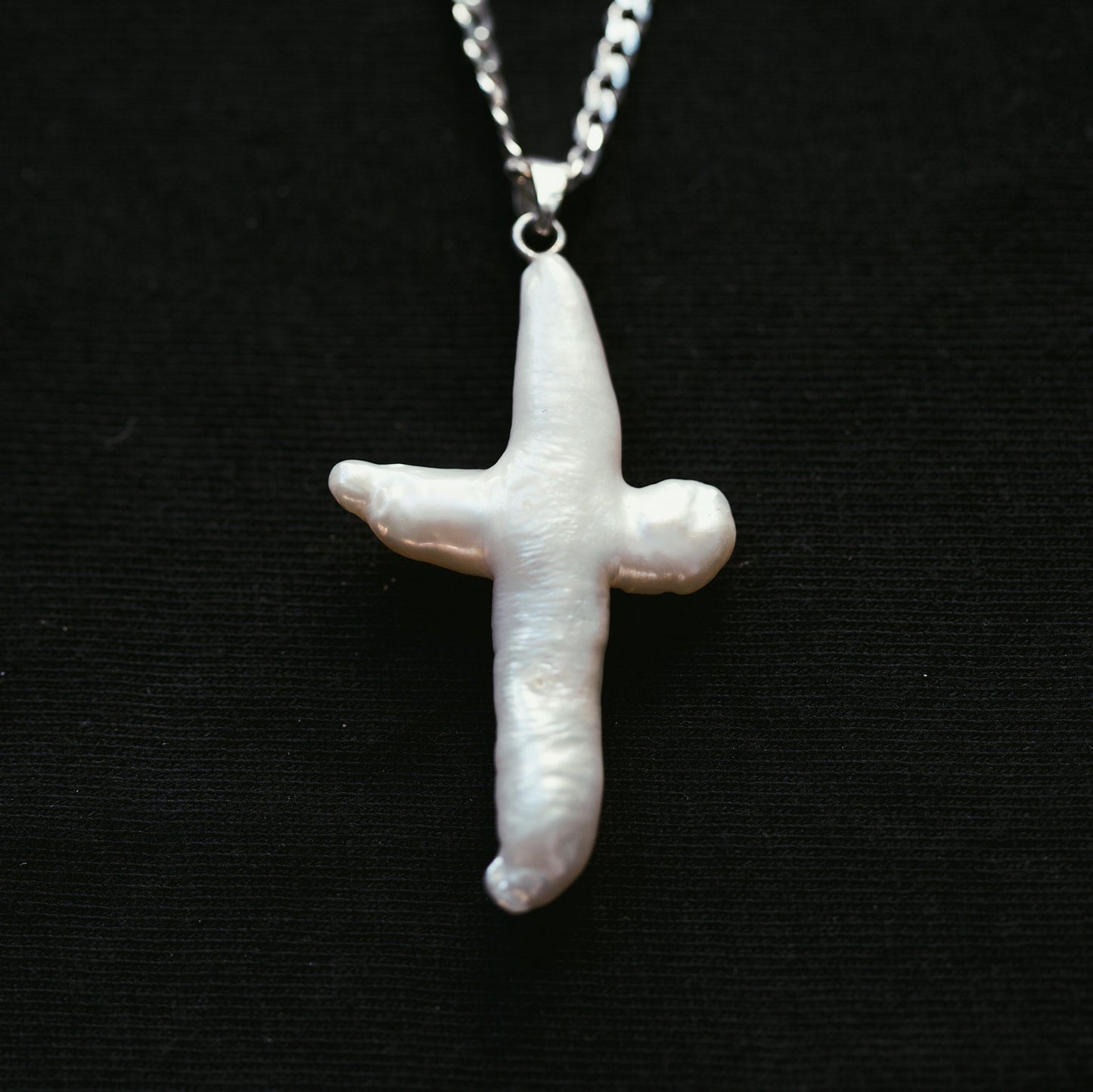 Baroque Pearl Cross Pendant
