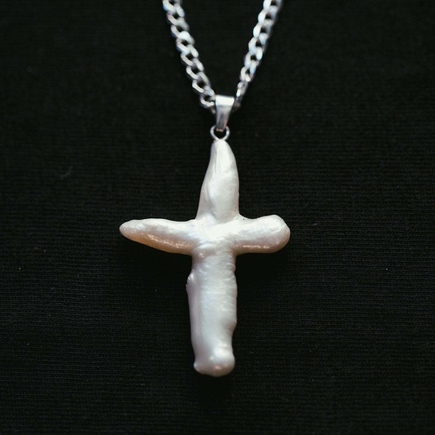 Baroque Pearl Cross Pendant
