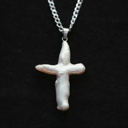 Baroque Pearl Cross Pendant