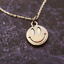 Load image into Gallery viewer, Mini Smiley Pendant 14K
